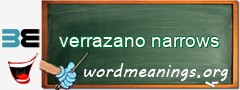 WordMeaning blackboard for verrazano narrows